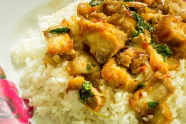 pirinç ve köri (heyecan fesleğen) Tayland