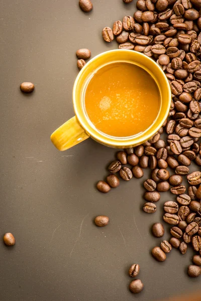 Coffee on grunge dark background — Stock Photo, Image
