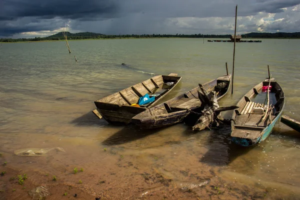 Old wooden fishing boats Asia  vintage style — Stock Photo, Image