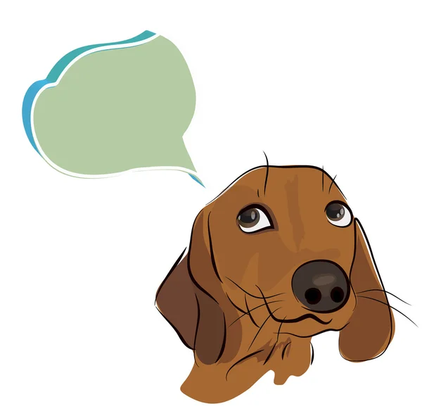 Perro con nube de pensamiento — Vector de stock