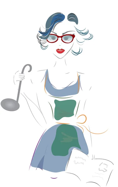 Cooking woman — Stock Vector