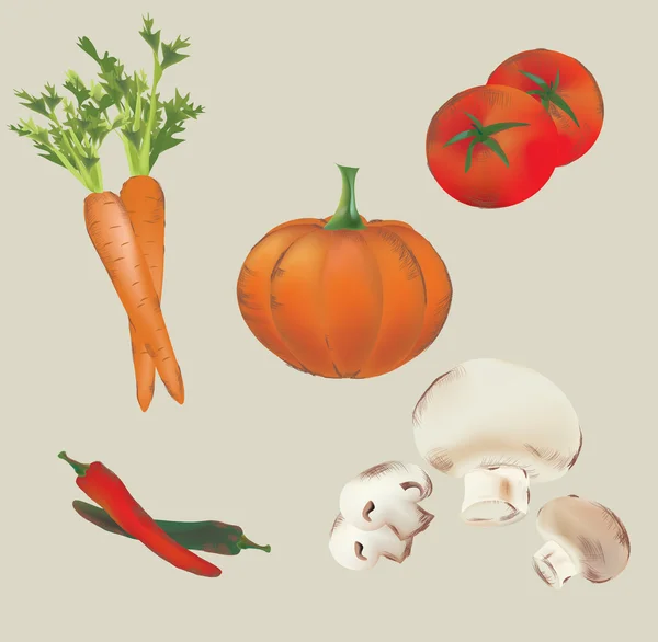 Набор векторных овощей — стоковый вектор