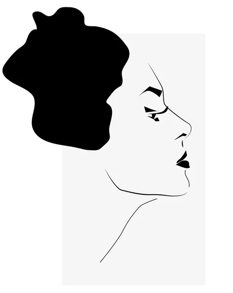 Schöne Frau Gesicht Illustration — Stockvektor