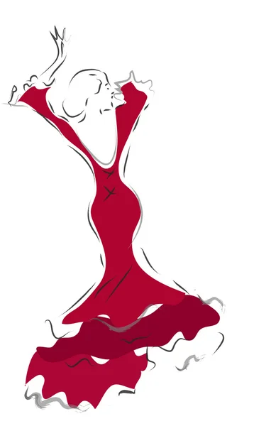 Vrouw flamenco dansen — Stockvector