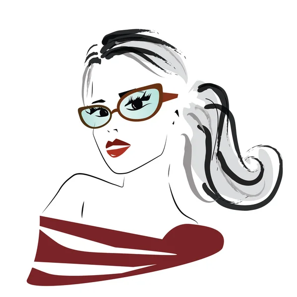 Woman with Glasses — Stock Vector