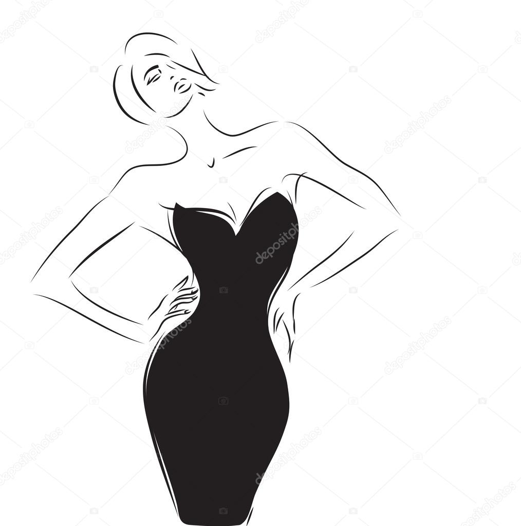 Woman with  Black Dress