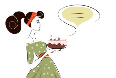 Woman with a Cherry Cake