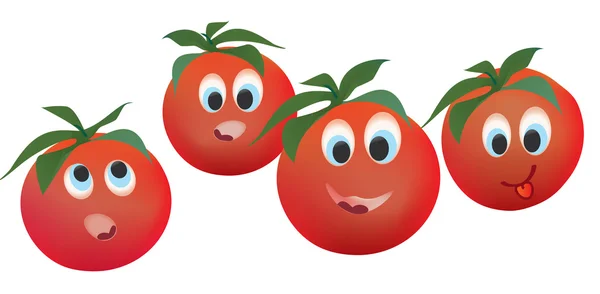 Expressions visage de tomate — Image vectorielle