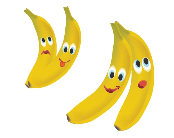 Banana Face Expressions — Stock Vector