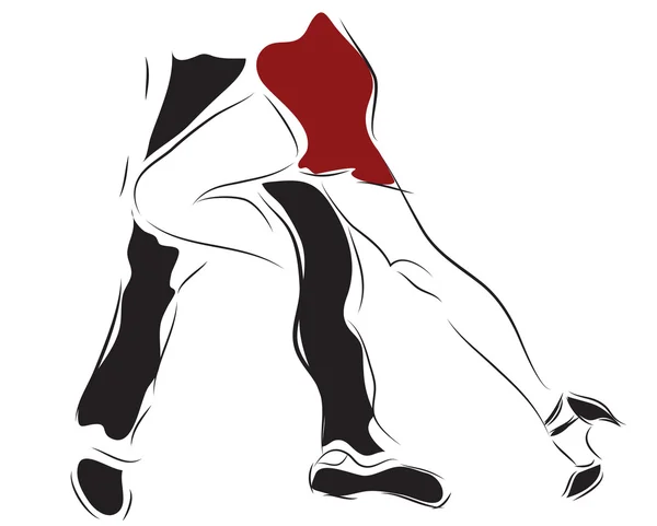 Pareja bailando tango — Vector de stock