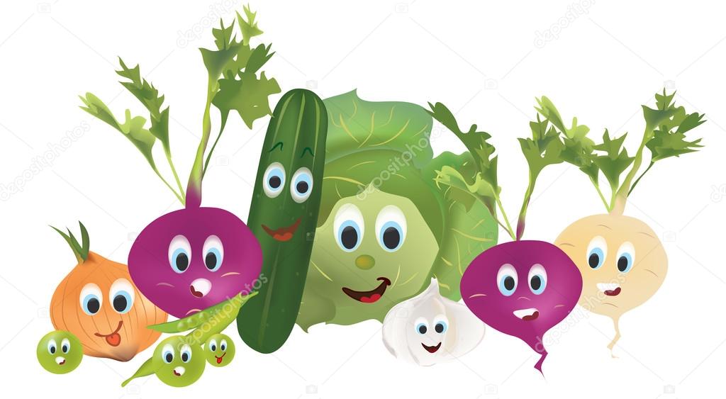 Animated vegetables Illustration Collection of Animated Vegetables
