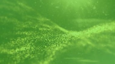 Yeşil Ekran Zarif Parçacık Dalgası ve Toz İzleri