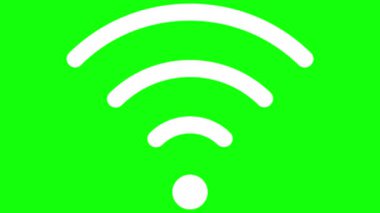 Yeşil Ekran Arkaplanındaki Wi-Fi Sinyal Simgesi Canlandırması