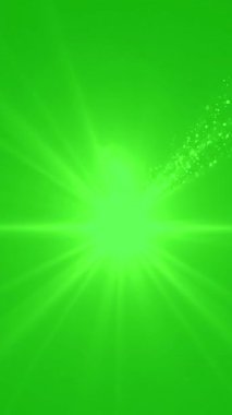 Sihirli parçacık izi olan yeşil ekran mercekleri parlıyor