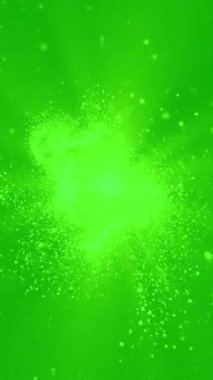 Yüzen parçacıklarla kalp bokeh yeşil ekran arkaplanı