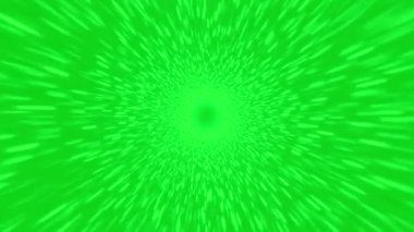 Yıldızların hızla uçtuğu yeşil hiperuzay grafik arka planı