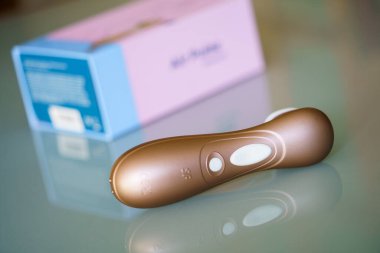 GRANADA, ANDALUSIA, SPAIN. APRIL, 7TH, 2021: Satisfyer pro 2. The most famous clitoral suction dildo of today.