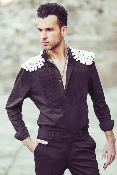 Attractive man, model of fashion, wearing spanish clothes — Stock Photo, Image