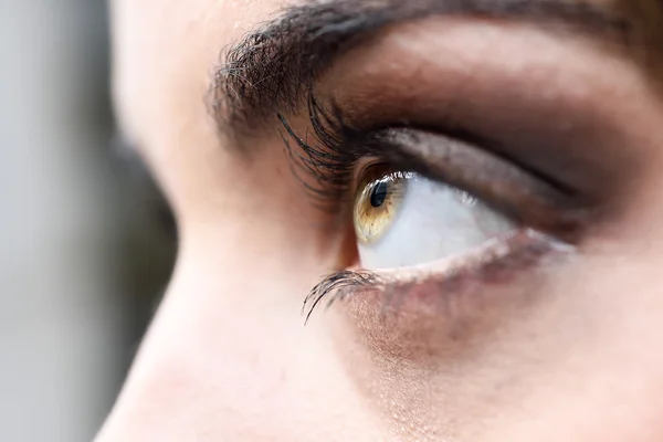 Close-up of woman eye with long eyelashes — Stock Photo, Image