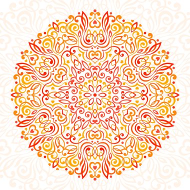 Soyut çiçek Mandala. Dekoratif etnik unsur tasarımı için.