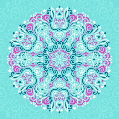 Soyut çiçek Mandala. Dekoratif etnik unsur tasarımı için.