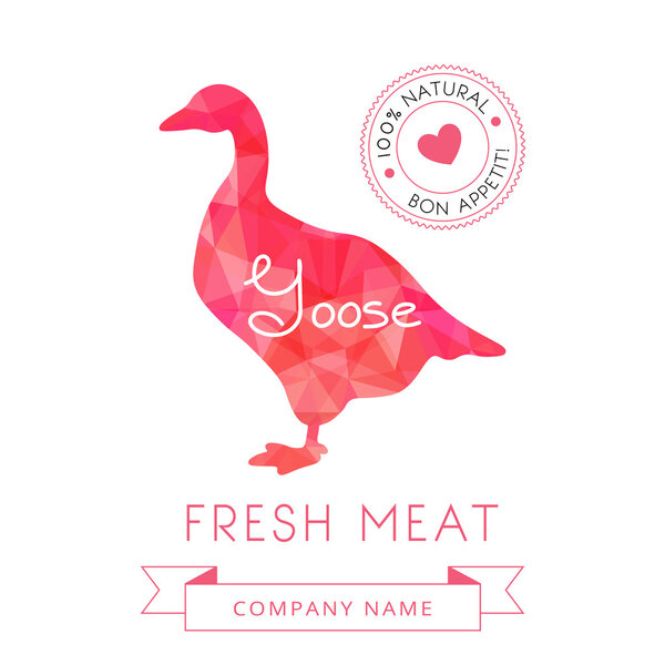 Image meat symbol goose silhouettes of animal for design menus, recipes and packages product