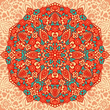 Dairesel bir desen ile Vintage kartı