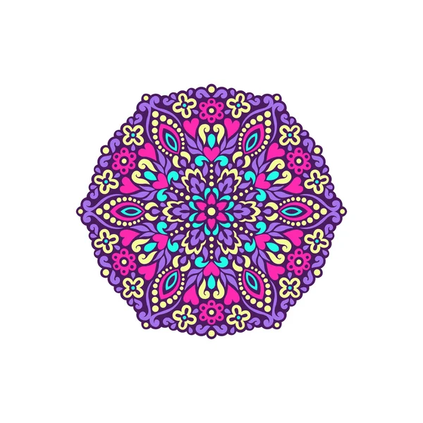 Soyut çiçek Mandala. Dekoratif etnik unsur tasarımı için. — Stok Vektör