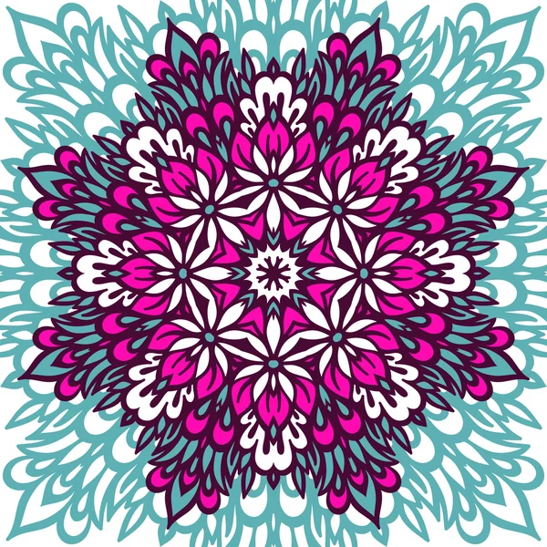 Mandala aux fleurs. Contexte abstrait . — Image vectorielle