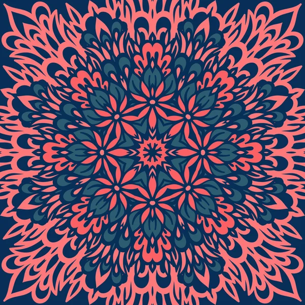 Blumen-Mandala. Abstrakter Hintergrund. — Stockvektor