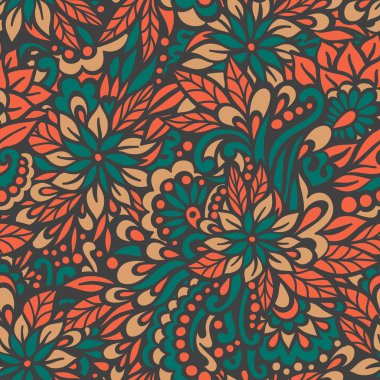 sonbaharda çiçek. Dikişsiz dekoratif desen.