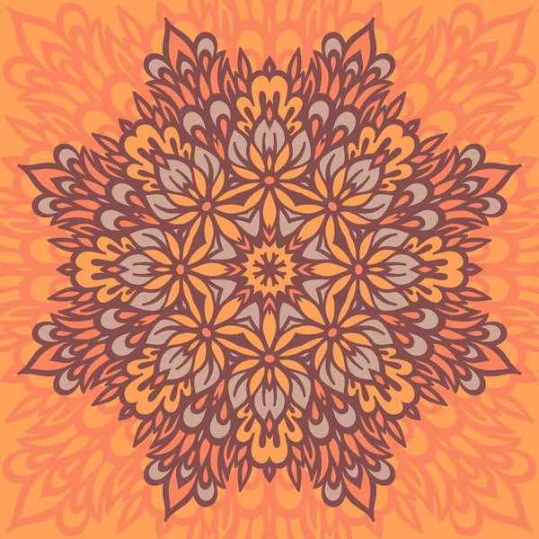 Blumen-Mandala. Abstrakter Hintergrund. — Stockvektor