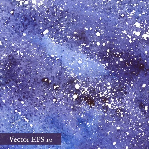 Modré pozadí vesmíru. Akvarel vektorové ilustrace. — Stockový vektor