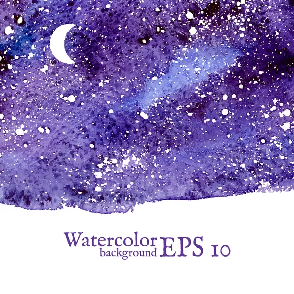 Blue space background. Watercolor Vector illustration. — Stock Vector