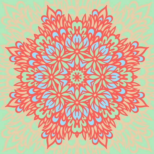 Mandala aux fleurs. Contexte abstrait . — Image vectorielle