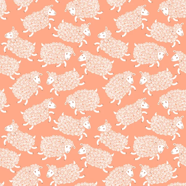 Modèle sans couture avec des moutons mignons . — Image vectorielle