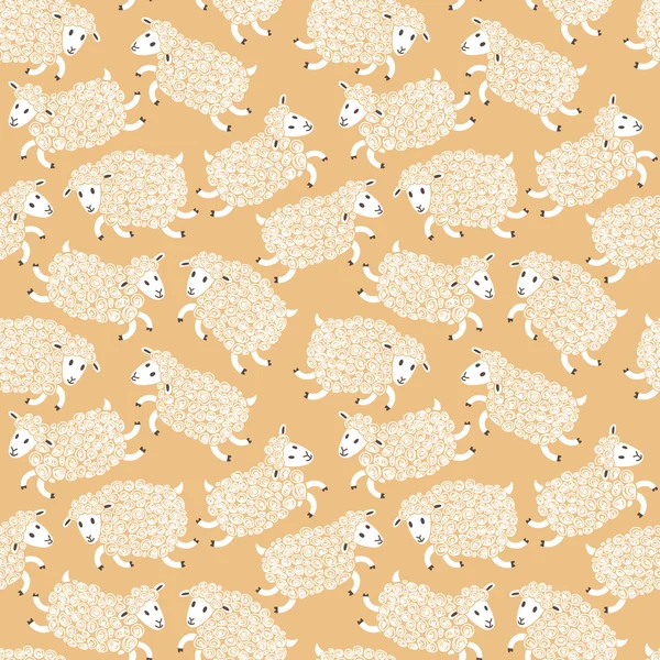 Modèle sans couture avec des moutons mignons . — Image vectorielle
