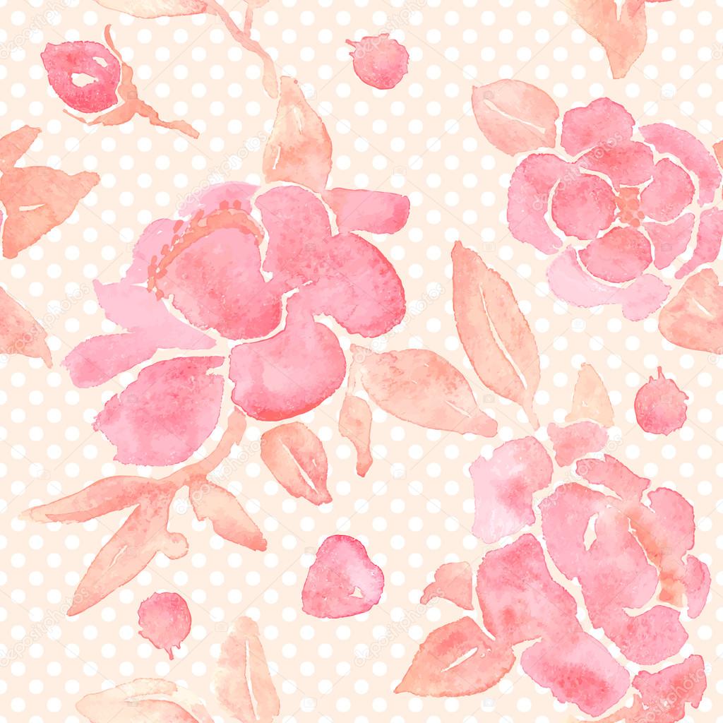Watercolor Peony Wallpaper Watercolor Seamless Wallpaper With