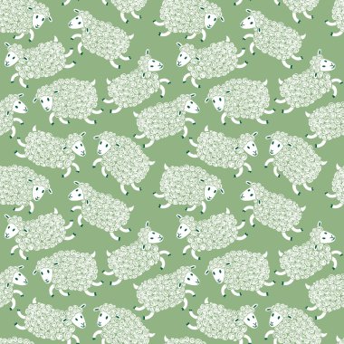 Sevimli koyunlarla kusursuz desen.