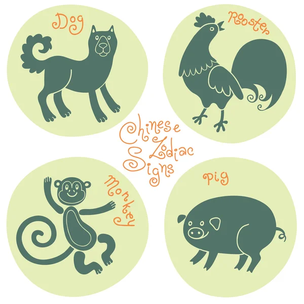 Set signs of the Chinese zodiac. — Stock Vector
