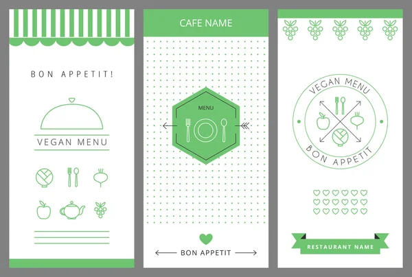 Restaurant Vegetarian Menu card design template. — Stock Vector