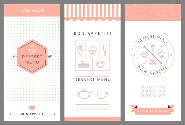 Dessert Menu Card Design template. — Stock Vector