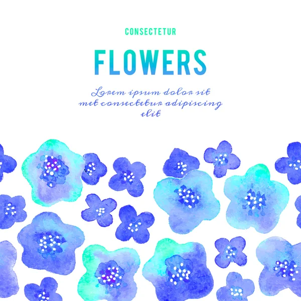 Φόντο με λουλούδια. Ακουαρέλα βιολέτες. — Διανυσματικό Αρχείο