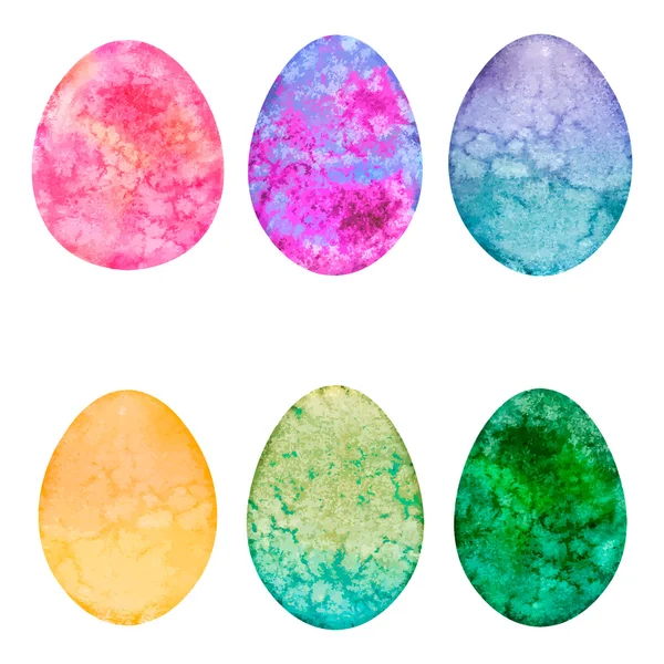 Set di uova acquerello. Elementi di design Pasqua . — Vettoriale Stock