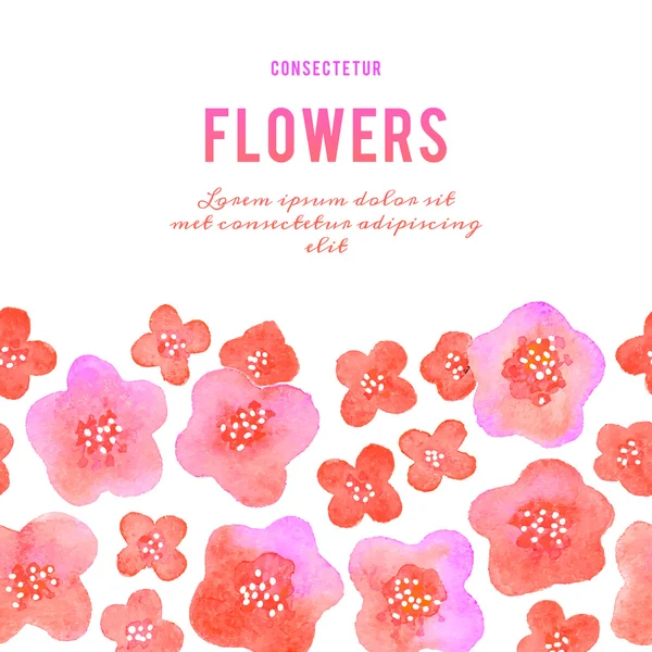 Fond avec des fleurs. Violettes aquarelle . — Image vectorielle
