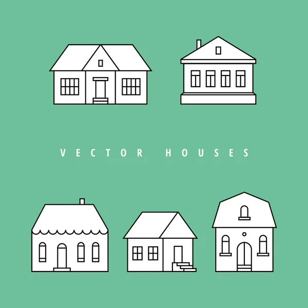 Houses set. Isolated elements for design. — Stock Vector