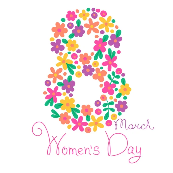 Tarjeta Día de la Mujer el 8 de marzo — Archivo Imágenes Vectoriales