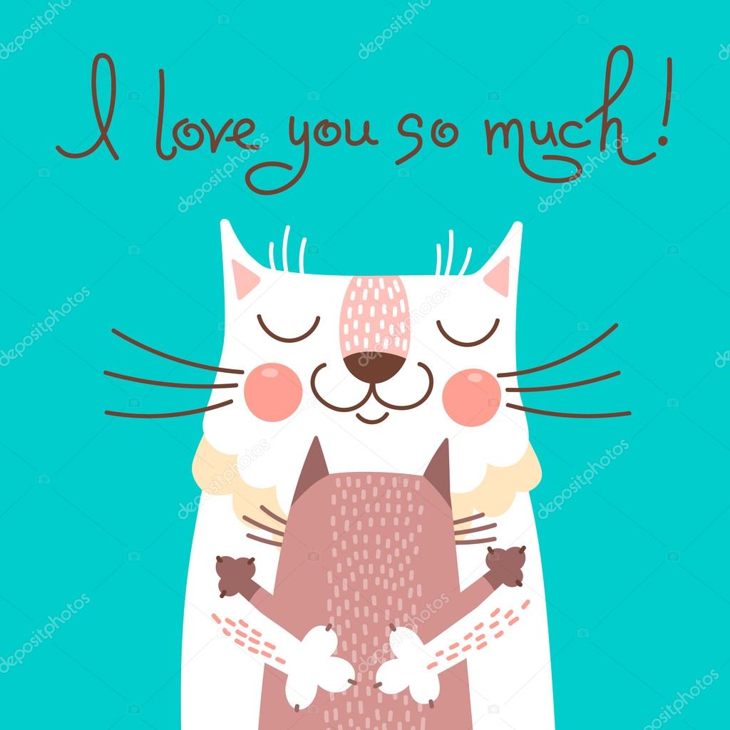 Sweet card for Fathers Day with cats.