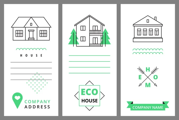 Templates business card with houses. — Stock Vector