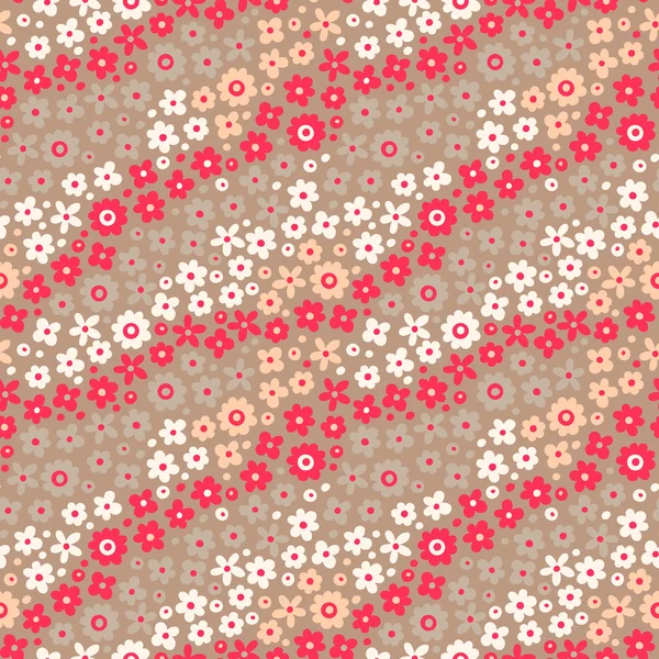 Seamless pattern with cute flowers. — Stock Vector